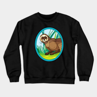 ferret lover, cute ferret, ferret pet, animals- black footed ferret Crewneck Sweatshirt